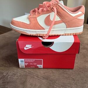 Nike Coral and White Low-Top Sneakers